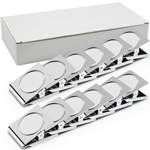 Magnetic Clips, 2.12 inches Heavy Duty Metal Magnet Clips for Hanging, 12 Pack Extra Strong Large Magnetic Clips for Whiteboard, Classroom, Office, Refrigerator - size: 2.12"- 12 Pieces