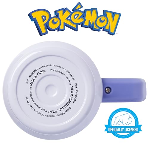 Silver Buffalo Pokémon Eevee Stainless Steel Tumbler with Handle, 40oz | Double-walled insulation, fits standard cup holder, secure lid with straw, travel friendly - color: Eevee Pokemon