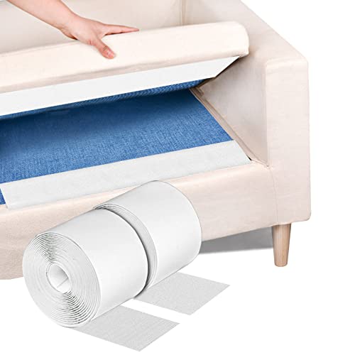 4 Inch x 18 Feet White Adhesive Hook Loop Tape Heavy Duty, Multi-Purpose Carpet Anti Slip Rug Gripper, Double Sided Hook Loop Rolls, Couch Cushion Grip, Bulk Sticky Straps Wall Hanging Strips - size: 4in x 18ft, style: White