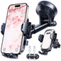 HTU 2026 Ultimate Best【True Military-Grade & Safety Cert】Car Phone Holder【Upgraded 360 Rotation & 100+LBS Strongest Suction】5-in-1 Truck Windshield Dashboard Vent Mount Stand for iPhone Android, Pink - color: Pink
