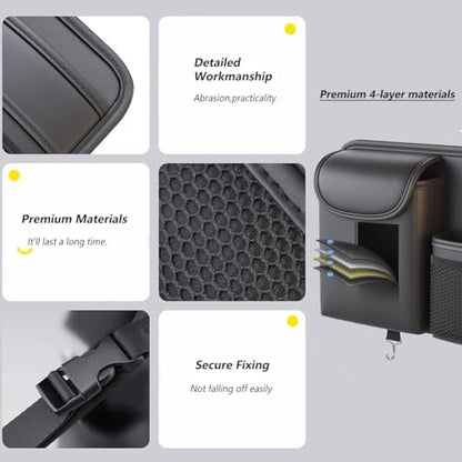 Tumecos Car Seat Back Storage Bag,Backseat Organizer with Tissue Box, Large Capacity Rear Seat Storage Pocket, Universal for Most Vehicles - style: Style A