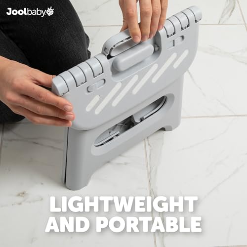 Lock 'n Step 8.6” Folding Step Stool for Toddler Potty Training, Holds Adults up to 200 lbs – Safety Lock Prevents Pinching - Jool Baby | Slip-Resistant Surface for Toddlers & Adults – Holds Up to 200 lbs