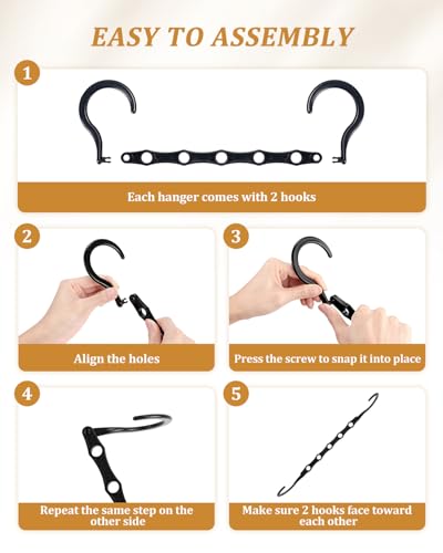AMKUFO Hangers-Space-Saving 8 Pack Space-Saver, College-Dorm-Room-Essentials for Guys Girls, Smart Hangers for Bedroom Apartment Essentials, Black Plastic Magic Hangers House Organization Must Haves - size: 8 Pack