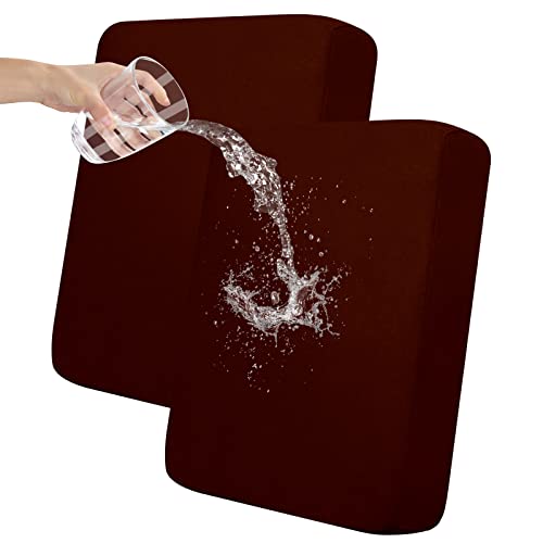 Easy-Going 100% Waterproof Chair Sofa Seat Cushion Slipcovers Couch Cushion Cover Stretch Furniture Protector for Kids, Pets (2-Piece Loveseat Cushion, Wine) - color: Wine, size: 2-piece loveseat cushion