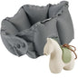 Inflatable Travel Neck Pillow with Adjustable Neck & Chin Support, 2-in-1 Built-in Pump and Storage Bag – Lightweight, Ideal for Airplane, Train, Car, Travel, Office, Home(Khaki) - color: Khaki