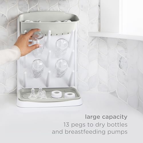 Ubbi Vertical Baby Bottle Drying Rack, Space Saving Countertop Drying Rack Baby Organizer, Oat - color: Oat Vertical Drying Rack