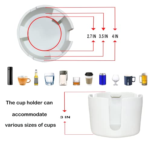 Anti-Spill Cup Holder, FINTHECH Desk Cup Holder,Silicone Suction Cup Holder for Smooth Flat Desk，Holds Cups (White). - color: White