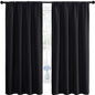 NICETOWN Black Blackout Curtain Blinds - Solid Thermal Insulated Window Treatment Blackout Drapes/Draperies for Bedroom (2 Panels, 42 inches Wide by 63 inches Long, Black) - color: Black, size: 42"W x 63"L (Pack of 2)