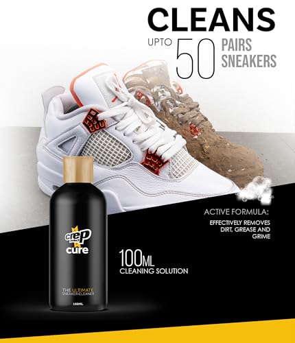 Crep Protect Shoe Protector Spray - CURE Kit - Premium Sneaker Cleaning Kit, with Brush, Solution, Microfibre Cloth and Reusable Pouch, Sneaker Care Kit & Cure Refill