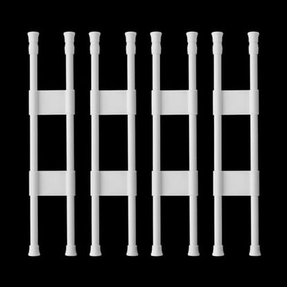 4 Sets Double RV Refrigerator Bars, 15.8-27.6 Inches Non-Slip Adjustable RV Fridge Tension Rods, for Camper Refrigerator, Kitchen, Bookshelf, Cupboard-White