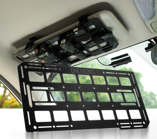 OneTigris Molle Visor Organizer, Fiberglass Rigid MOLLE Panel, Tactical Versatile Car Sun Visor Organizer Interior Accessories Holder for Vehicle, SUV, Trucks