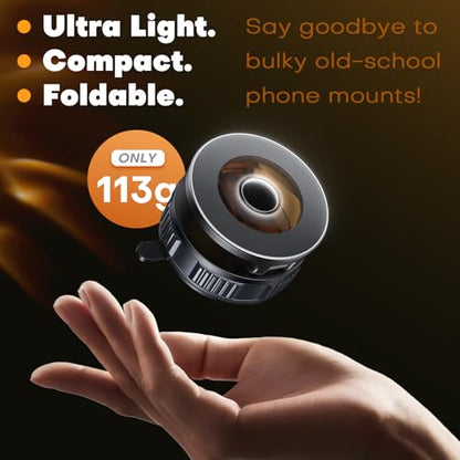 Car Phone Holder, 360°Adjustable Magnetic Phone Holder for Car, Foldable Suction Cup Phone Mount, Phone Holders for Your Car for iPhone 17/16/15/14/13/12 Series - color: Black