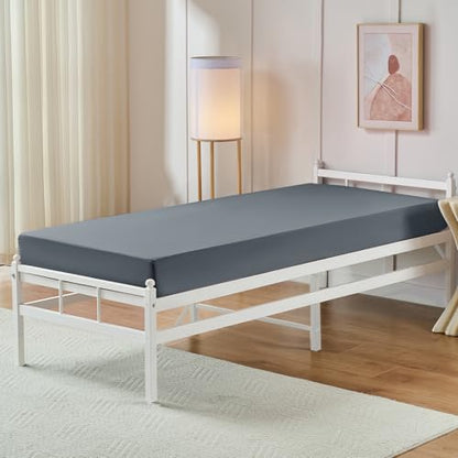 VACVELT Cot Fitted Sheet, 31 x 75 Inch Silver Grey Cot Sheets, Ultra Soft and Breathable Microfiber Bed Cover Snug Fit for Narrow Twin/RV Bunk/Camper Bunk/Guest Beds/Trifold Mattress - color: Silver Grey