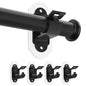 No Drill Curtain Rod Brackets， No Drill Needed Curtain Rod Holders, Adhesive Curtain Rod Holder，Multipurpose Nail Free Stick on Curtain Rod Hooks Self Adhesive Rod Holder Hooks（Black 4Pcs） - color: Black-4pcs