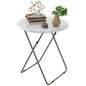 Tv Trays Folding Tray Table Dinner Tray Table Round, Snack Eating Trays Table for Living Room with No Assembly Required&Sturdy, 17.5 x 17.5 x 26 in(White Marble) - color: White Marble, size: 1pc