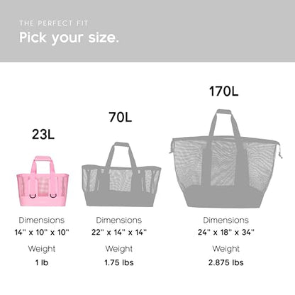 MISSION Boat Gear CASSI Heavy-Duty Outdoor Tote and Waterproof Marine-Grade Mesh Boat Bags - color: Rosé, size: 23 Liter