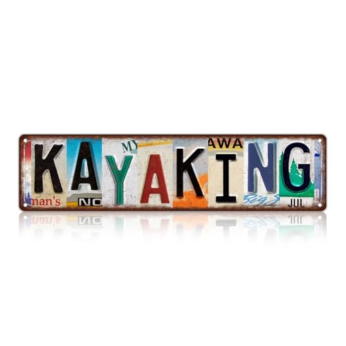 Vintage Sport Street Sign Kayaking Wall Decor Metal Tin Signs for Bar Home Bedroom Garage - color: St-I-15