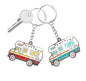Camper Keychain Happy RV Keyring RV Keychain Couples Keychain Set Gifts for Men Women Camping Accessories 2 Pack - color: Blue&red