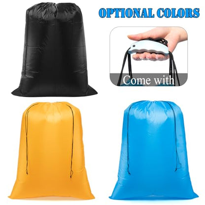 2pack Extra Large Laundry Bag 55x43.3" + Silicone Tote Handle, Heavy Duty Oxford Dirty Clothes Travel Drawstring Bags Storage Sack, Easy fit Laundry Hamper and Basket (Machine Washable, Black) - color: 2 Black