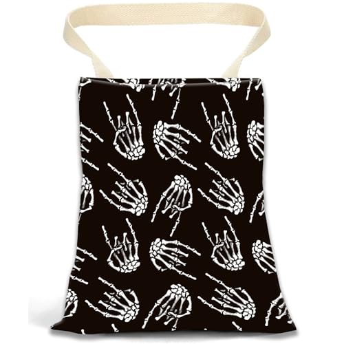 Car Garbage Can, Car Trash Bag Can for Vehicle, Travelling, Camping - Hanging Back Seat Organizer With Rock Skull Hands Design - color: Rock Skull Hands