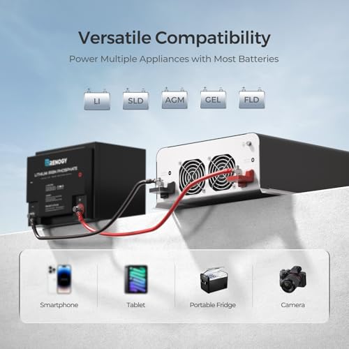 Renogy Inverter PUH, 2000W Pure Sine Wave Power Inverter with UPS Transfer Switch & Bluetooth, 12V DC to 120V AC Converter for RV, Truck, Home,Camping - 4000W Surge Power, Remote Monitoring - size: 2000W(Built-in BT & ATS)