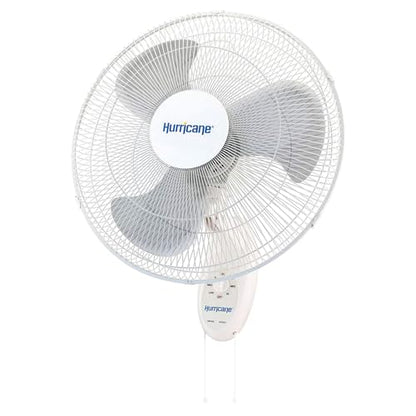 Hurricane Supreme 18" 90 Degree Oscillating Indoor Wall Mounted 3 Speed Plastic Blade Fan with Adjustable Tilt and Pull Chain Control, White (4 Pack) - style: Casual