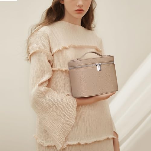 YFGBCX Makeup Bag Vanity Case with Removable Divider Travel Toiletry Bag Portable Cosmetic Bag Makeup Organizer Case - color: Nude