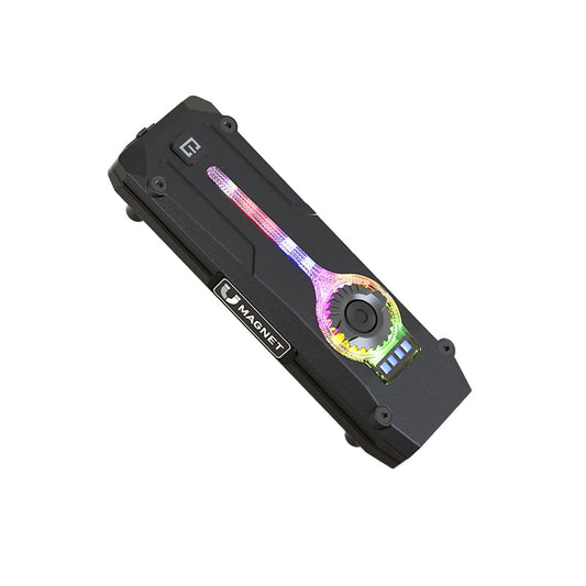 Rechargeable EDC Flashlight, 750 Lumens with 11 Light Modes & Stepless Dimming,Flat Flashlight Magnetic Base & Dual Clip, White & Warm Light Combo, U V Mode, Red Light for Everyday Carry - color: Black, size: Medium