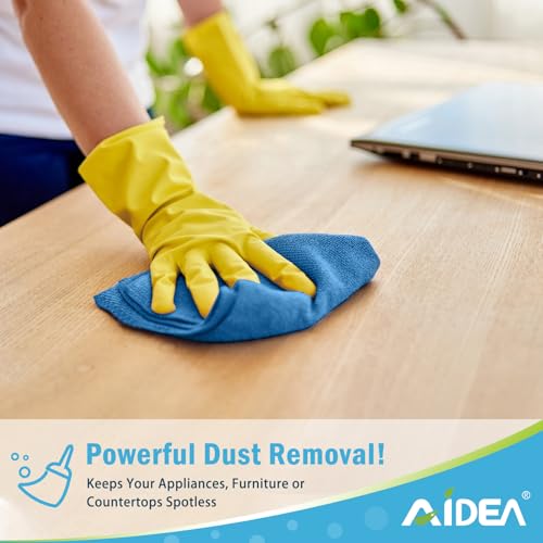 AIDEA Microfiber Cleaning Cloth, 50PK, Microfiber Towels for Cars, All Purpose Cleaning Rags for House, Dusting Cloth for Kitchen, Car, Window, 12"×12"