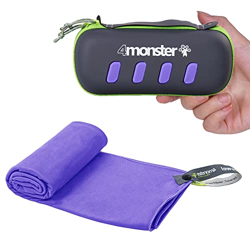 4Monster Camping Towel Super Absorbent-Quick Dry Microfiber Towel Ultra Compact & Soft-Travel Towel Lightweight for Backpacking,Hiking,Gym,Beach,Swimming,Yoga - color: Purple, size: 31.50" x 15.70"