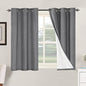 H.VERSAILTEX Primitive Linen Curtains 100% Blackout Curtain Drapes Burlap Fabric Curtains with White Thermal Insulated Liner, Grommet Top Drapes Living Room/Bedroom (2 Panels, 42 x 45 Inch, Grey) - color: Grey, size: 42"W x 45"L (Pack of 2)