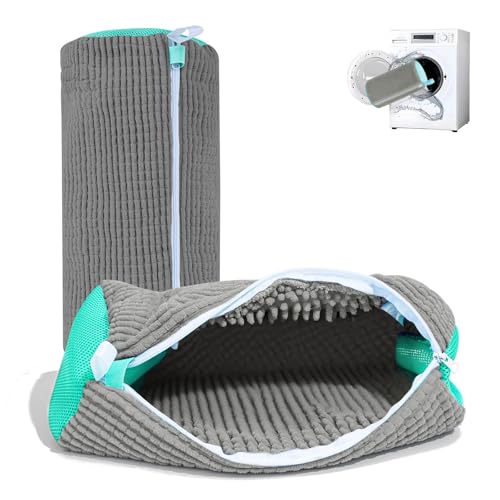 Shoe Washing Machine Bag, 2Pcs Laundry Shoe Bags for Washer and Dryer, 360° Deep Clean, Reusable Cleaning Kit for All Shoe Sizes, Endurable Zipper Washing Bag for Sneaker Gym Shoes, Gray - color: Gray