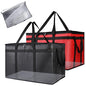 Bodaon Catering Bag with Removable Hard Bottom, XXX-Large Insulated Food/Pizza Delivery Bag for Delivery Drivers, Cooler/Hot Bags, Insulated Grocery Food Warmer Container Supplies (2Pk, Black + Red) - color: Black + Red, size: XXX-Large (With Hard Bottom)