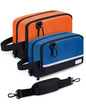 2 Pack Small Tool Bags Zipper Pouch for Organizing, with Adjustable Shoulder Strap & Carabiner, Utility Small Tool Pouch with Multi Pocket Compartments and Label Area (12" & 10") - color: Blue/Orange