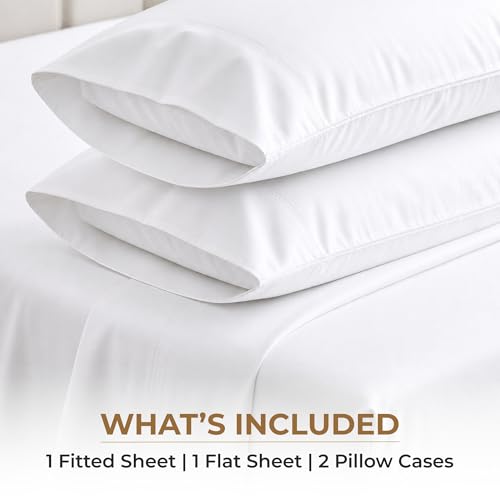 SGI bedding 100% Egyptian Cotton Sheets Full Size – 600 Thread Count Sheets Set, Soft, Cooling, 15" Deep Pocket, Luxury Hotel Bedding, Breathable, Durable - White - color: 01 - White, size: Full