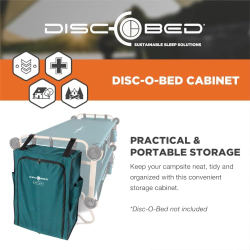 Disc-O-Bed 3-Shelf, 6-Compartment Hanging Zippered Cabinet for Cam-o-Bunks, Green