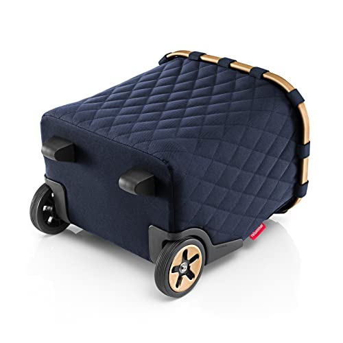 reisenthel carrycruiser Rhombus Midnight Gold - Portable Shopping Trolley with Sturdy Aluminum Frame, Shoulder Strap and Removable mesh Inner Bag -Water-Repellent - color: Rhombus Midnight Gold