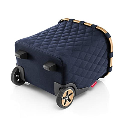 reisenthel carrycruiser Rhombus Midnight Gold - Portable Shopping Trolley with Sturdy Aluminum Frame, Shoulder Strap and Removable mesh Inner Bag -Water-Repellent - color: Rhombus Midnight Gold