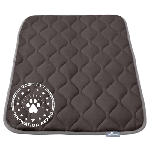 Paw Inspired Washable Padded Crate Mats for Dogs | 35” x 22” Pad, Fits 36-inch Kennels | Leakproof, Plush Pet Beds (Gray) - color: Gray, size: 36 Inch