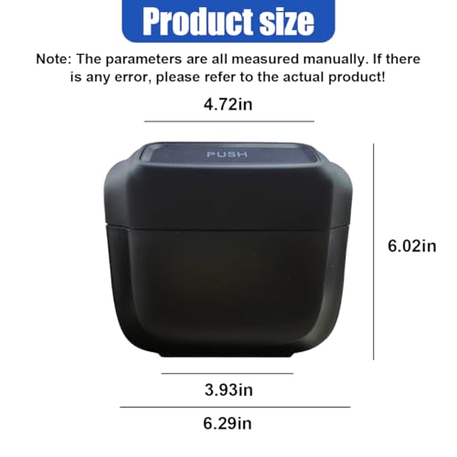 2PCS Car Trash Can with Lid, Leakproof Mini Trash Bin Auto Garbage Bin with Built-in Storage Garbage Bags, Portable Hanging Garbage Can Car Organizer for Interior, Home, Office, Kitchen (Black)