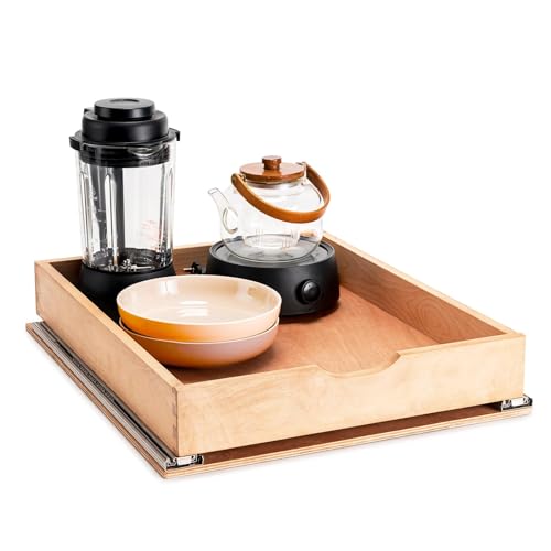 Pull Out Drawers for Kitchen Cabinets, Fully Assembled Wood Cabinet Pull Out Drawer, Pull Out Cabinet Organizer, Fast and Easy DIY Installation, 16”W x 21”D - size: 16”W x 21”D