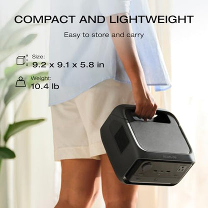 EF ECOFLOW Portable Power Station RIVER 3 Plus, 286Wh/12800mAh LiFePO4 Battery, 3 Up to 1200W AC Outlets, <10 MS UPS, Expandable to 858Wh, <30 dB Quiet, 1Hr Fast Charging Generator for Outdoor Camping - style: RIVER 3 Plus Power Station