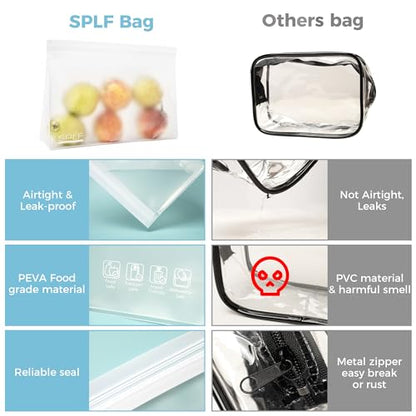 SPLF 4 Pack Leakproof Clear Toiletry bags, TSA Approved Quart Size Zipper Bags, BPA Free Travel Makeup Cosmetic Bags for Women Men, Carry on Airport Airline Compliant Bags - size: 2 Large 2 Medium