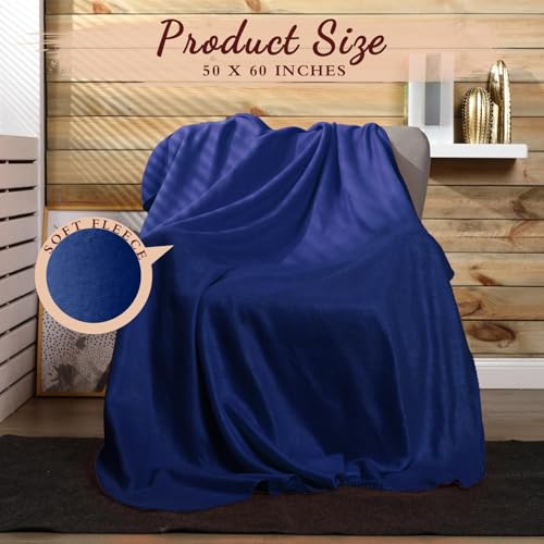 Buryeah 10 Pcs Fleece Blanket Bulk Soft Warm Fleece Blankets Cozy Lightweight Throw Blankets Plush Pet Throw Blanket for Home Bed Sofa Office Wedding Gifts Travel(50" X 60",Blue) - color: Blue