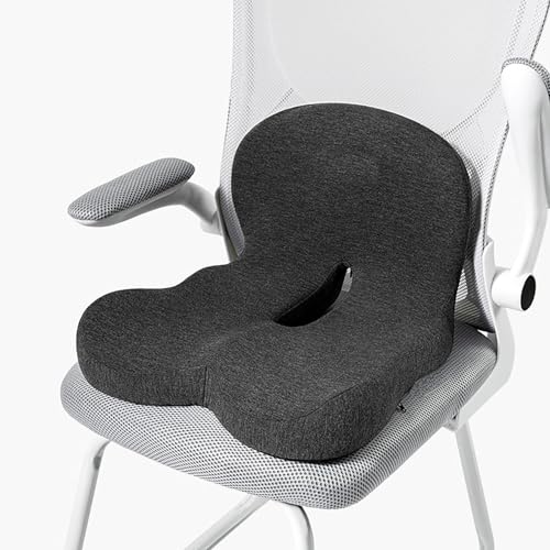 Memory Foam Seat Cushion for Truck Drivers, Office Chairs, Car Seats Ergonomic Chair Cushion, Sciatica & Tailbone Relief Ergonomic Pressure Relief Pad for Long Sitting (Black)