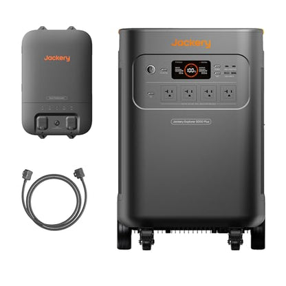 Jackery Solar Generator 5000 Plus with Smart Transfer Switch, 5040Wh LiFePO4 Power Station, 120V/240V 7200W AC Output, Whole-Home Backup, 0ms UPS for Home Use, Blackouts (Solar Panel Optional) - style: Explorer 5000 Plus+STS