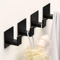 Adhesive Towel Hooks, Shower Hooks for Hanging Robe, Coat, Hat, Loofah, Heavy Duty Wall Hooks Stick on Bathroom, Kitchen and Office (4 Pack, Black) - color: Black, size: Adhesive "7" Shape -4 Pack
