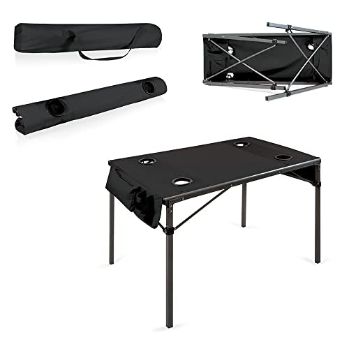 PICNIC TIME NCAA Virginia Cavaliers Travel Table Portable Folding Table, Camping Table, Outdoor Table with Carry Bag, (Black)