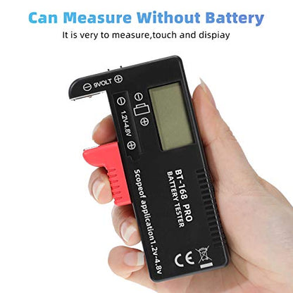 2 Pieces Digital LCD Universal Battery Tester (Model: Bt - 168 PRO), Portable Battery Checker Battery Tester for AA AAA C D 9V 3.7V 1.5V Button Cell
