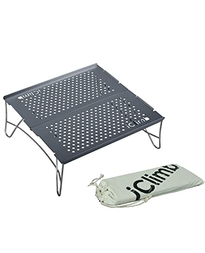 iClimb Mini Solo Folding Table Ultralight Compact for Backpacking Camping Hiking Beach Picnic (Gunmetal, Mini) - color: Gunmetal, size: Mini